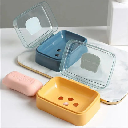 Bathroom Soap Dish with Lid Home Plastic Soap Box Keeps Soap Dry Soap Dish Travel Portable Soap Tray Dish Storage Soap Container